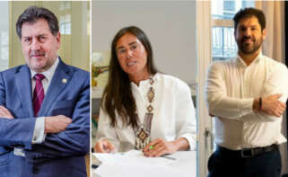 Amancio López, presidente de Hotusa, junto a Felipa Jove, presidenta de Attica21, y Alberto Rodríguez Boo, CEO de Alda Hotels