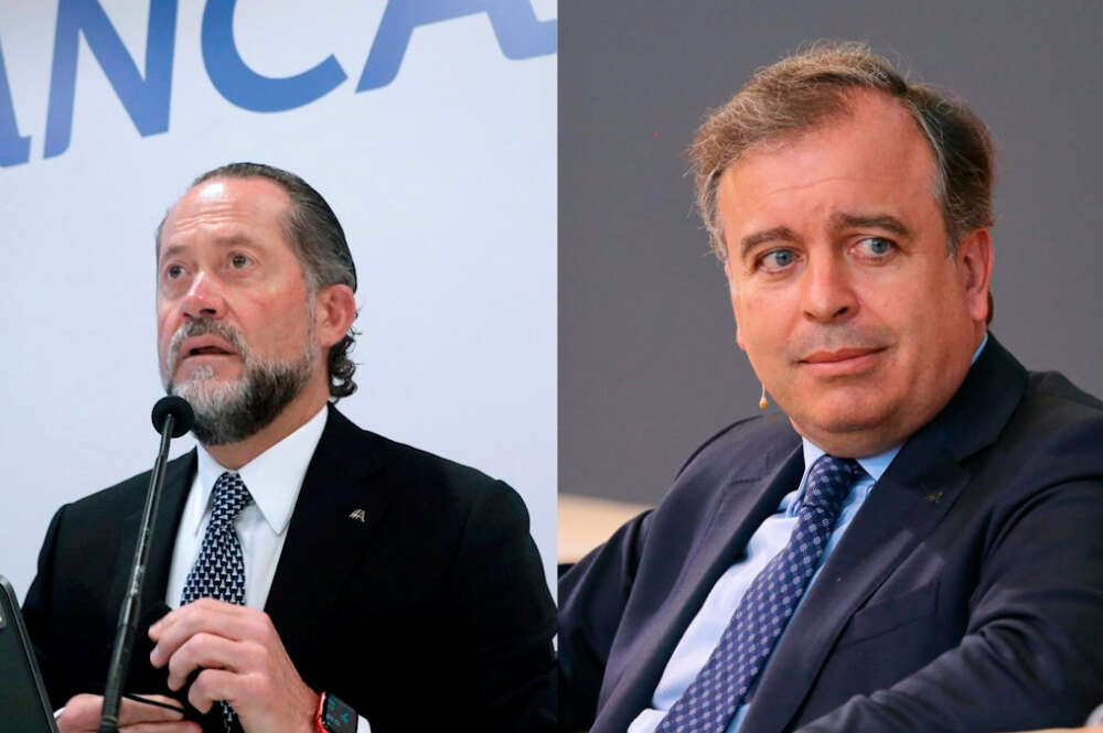 El presidente de Abanca, Juan Carlos Escotet, y el CEO de la entidad, Francisco Botas