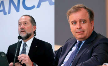 El presidente de Abanca, Juan Carlos Escotet, y el CEO de la entidad, Francisco Botas