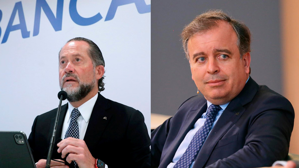 El presidente de Abanca, Juan Carlos Escotet, y el CEO de la entidad, Francisco Botas