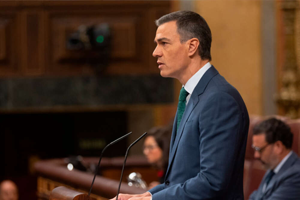 El presidente del Gobierno, Pedro Sánchez, comparece durante una sesión extraordinaria en el Congreso de los Diputados, a 17 de julio de 2024, en Madrid (España)