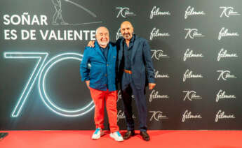 Julio y Carlos Fernández en la celebración del 70 aniversario de Filmax en el Festival de San Sebastián