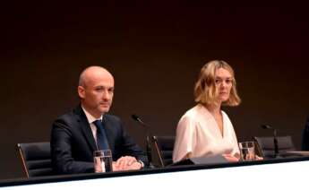 El consejero delegado de Inditex, Óscar García Maceiras, junto a la presidenta de la multinacional gallega, Marta Ortega / M. Dylan (Europa Press)