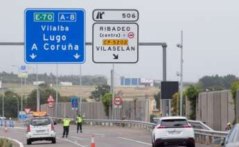 La Guardia Civil controla el tráfico entre A Mariña y Asturias a través de la A-8 a su paso por Ribadeo (Lugo)