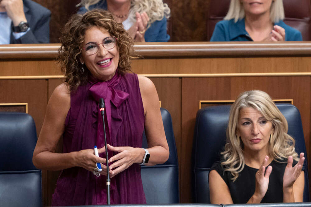 La vicepresidenta primera y ministra de Hacienda, María Jesús Montero, en el Congreso de los Diputados, a 11 de septiembre de 2024, en Madrid