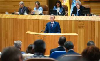 Alfonso Rueda durante su intervención en el Parlamento / Xunta/ David Cabezón