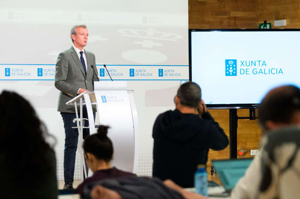 El presidente de la Xunta, Alfonso Rueda, en rueda de prensa