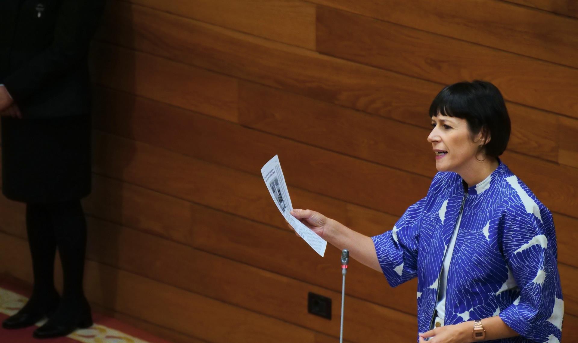 La portavoz nacional del BNG, Ana Pontón, durante la sesión de control en el Parlamento de Galicia del 11 de septiembre de 2024 - BNG