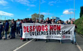 Protesta de trabajadores de la empresa Navec