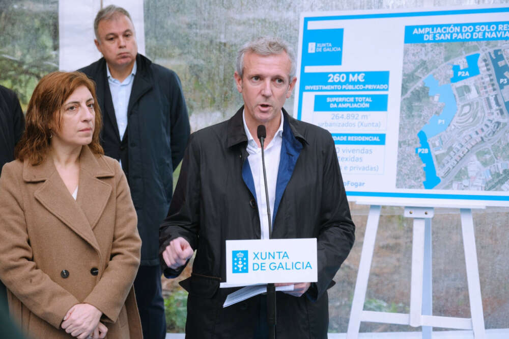 Alfonso Rueda, presidente de la Xunta, en una visita a San Paio de Navia, en Vigo / Xunta