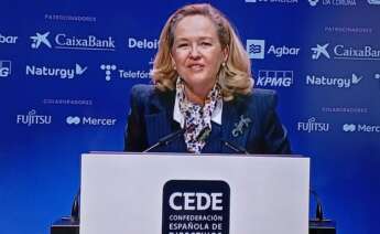 La presidenta del BEI, Nadia Calviño, en el Congreso de Directivos CEDE celebrado en A Coruña