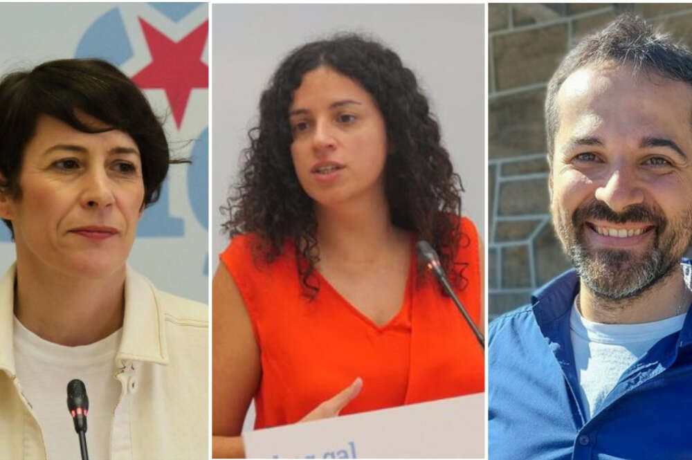 Ana Pontón, Noa Presas y Gustavo Barcia, líderes de las tres candidaturas que concurren a la asamblea nacional del BNG de este 1 de diciembre