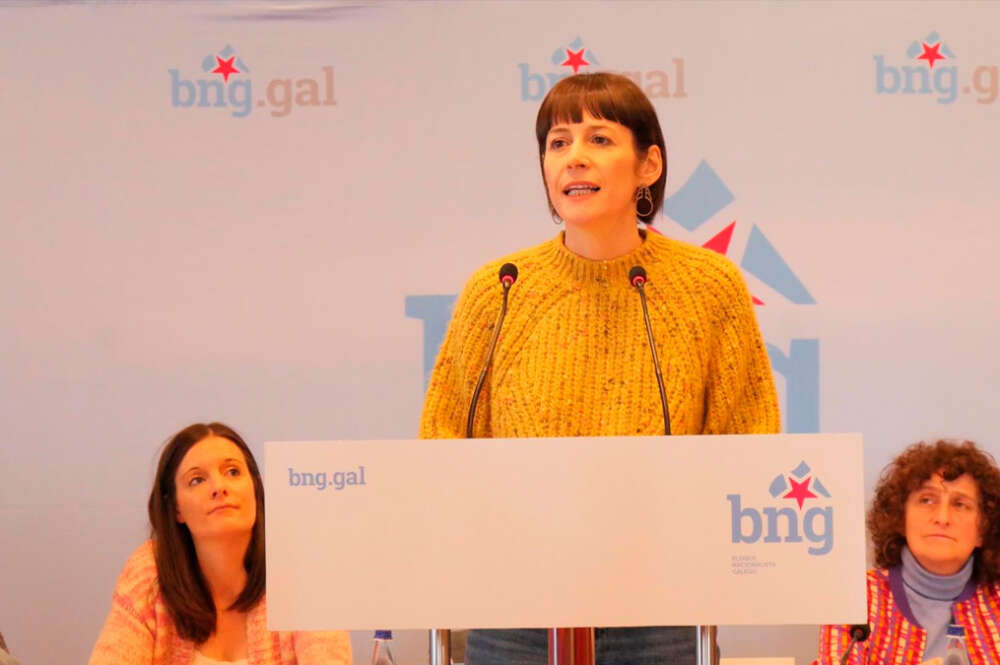 La portavoz nacional del BNG, Ana Pontón, en una intervención en el Consello Nacional celebrado en el Hotel Congreso