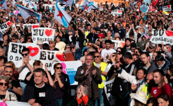 En Santiago, 'Convocatoria nacional pola lingua' convocada por la plataforma Queremos Galego.