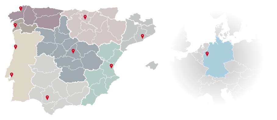 Mapa de delegaciones de Grupo TT