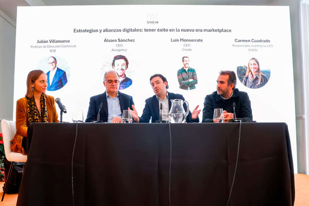 Carmen Cuadrado, Responsable Marketplace España De Shein, Julián Villanueva, Profesor De Dirección Comercial En IESE, Álvaro Sánchez, CEO De Azzgency Y Luis Monserrate, CEO De Create