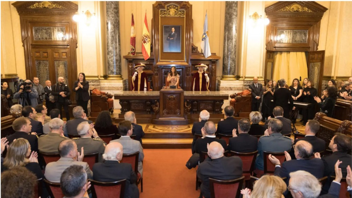 Imagen de Inés Rey durante el discurso de Navidad / Concello de A Coruña