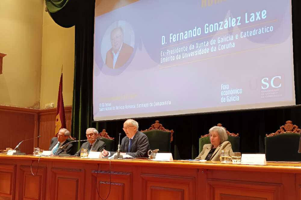 Acto de homenaje a Fernando González Laxe organizado por el Foro Económico de Galicia