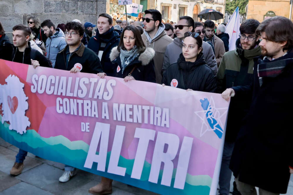 Protesta en Santiago contra la panta de Altri.