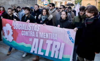 Protesta en Santiago contra la panta de Altri.