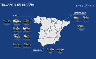 Mapa con la producción de Stellantis en España, con sus tres fábricas