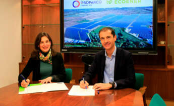 Anne Gautier, Directora de Energía y Digital para Asia y América Latina de Proparco y Fernando Rodríguez, vicepresidente ejecutivo de Ecoener