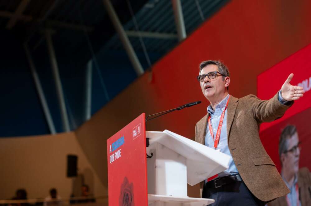 El ministro de Presidencia, Justicia y Relaciones con las Cortes, Félix Bolaños, durante el 15 Congreso del PSdeG / Europa Press