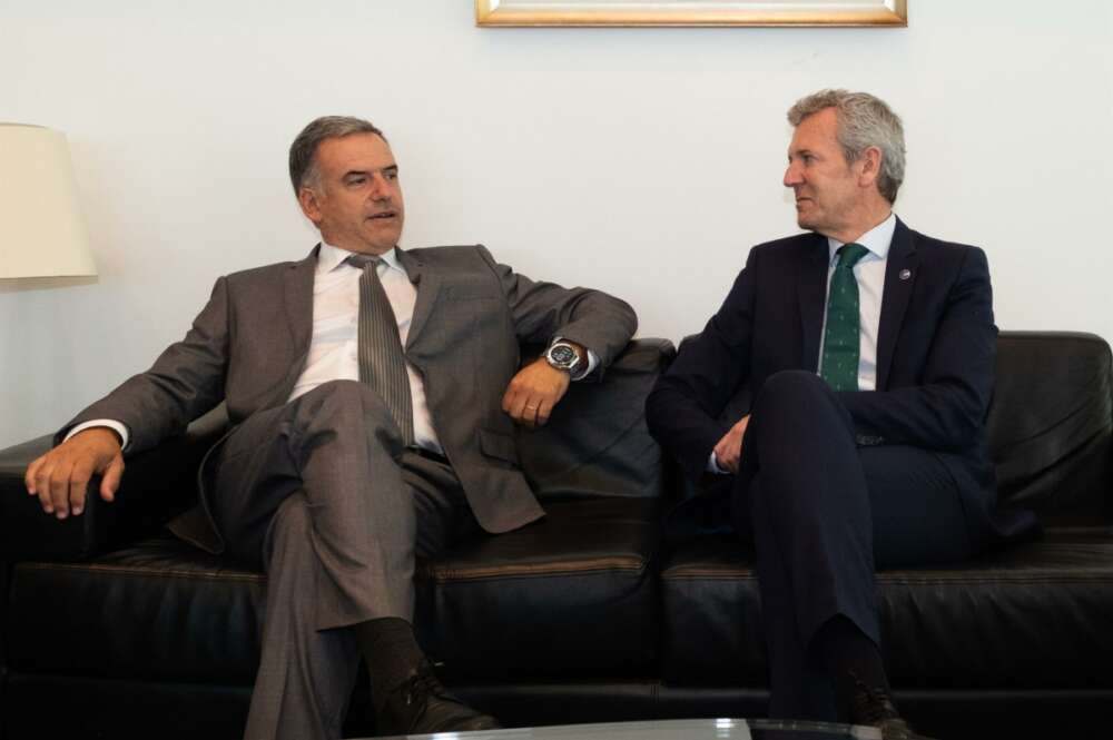 El presidente de la Xunta de Galicia, Alfonso Rueda, durante su reunión con el presidente de Uruguay, Yamadú Orsi / Xunta