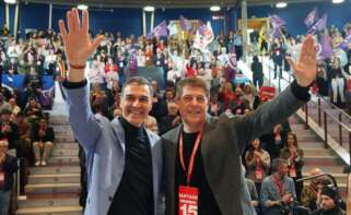 El secretario general del PSOE y presidente del Gobierno, Pedro Sánchez, y el secretario general del PSdeG, José Ramón Gómez Besteiro / Europa Press