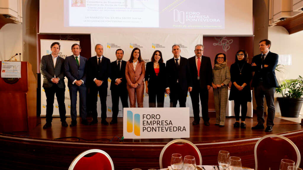 María Jesús Lorenzana, conselleira de Economía e Industria en el XXXVI Desayuno del Foro Empresarial de Pontevedra