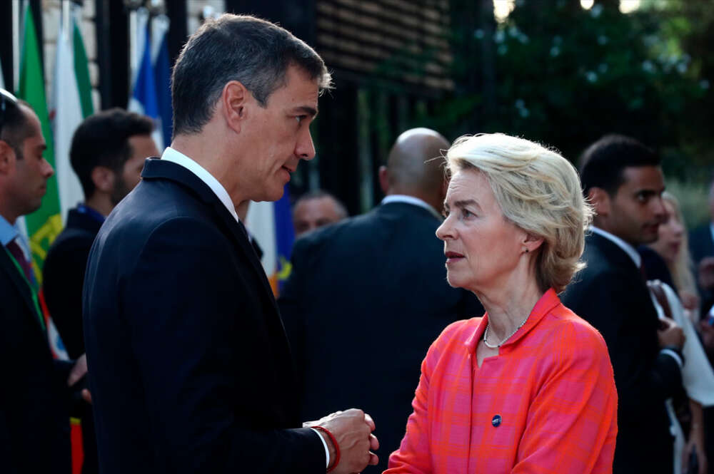 El presidente del Gobierno, Pedro Sánchez y la presidenta de la Comisión Europea, Ursula Von der Leyen.