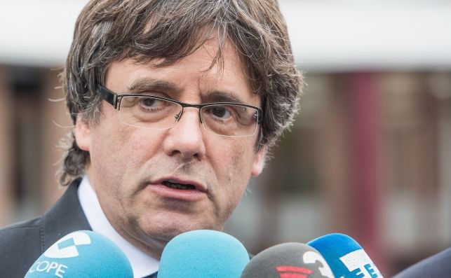 Carles Puigdemont en una rueda de prensa en Waterloo, el 27 de agosto de 2018. Foto: EFE/SL