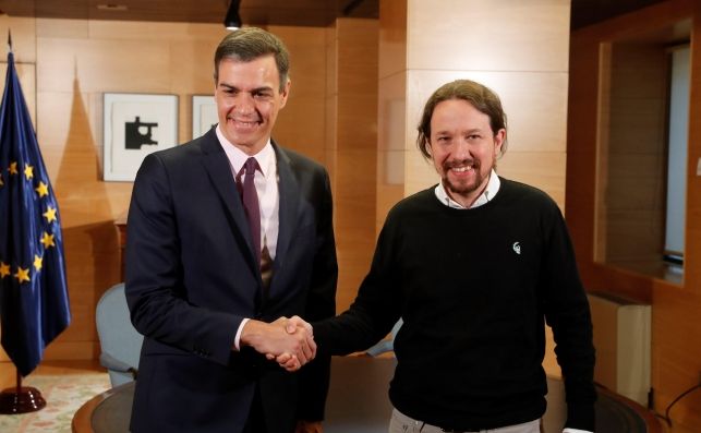 El presidente del Gobierno en funciones, Pedro Sánchez, y el líder de Podemos, Pablo Iglesias, la pasada semana. /EFE