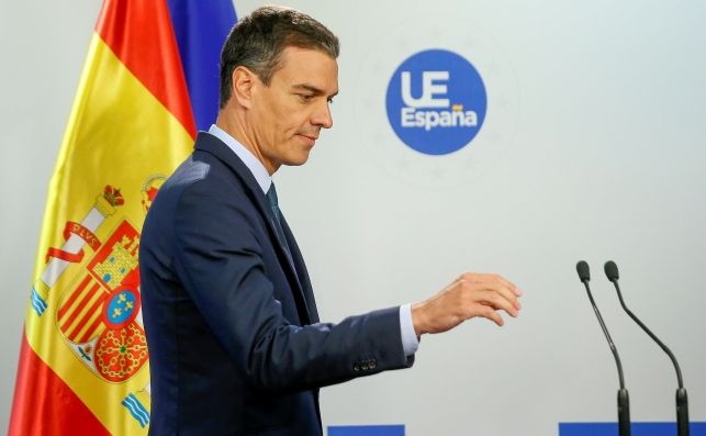 El presidente del Gobierno en funciones, Pedro Sánchez, en una rueda de prensa en Bélgica el 21 de junio de 2019. Foto: EFE/JW