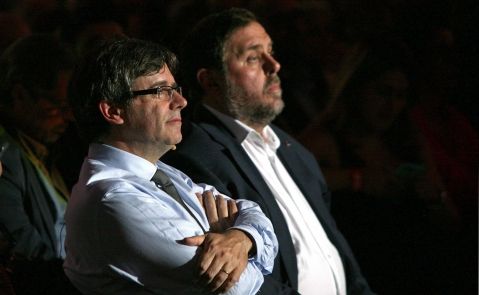 Carles Puigdemont y Oriol Junqueras. EFE/Jaume Sellart