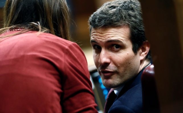  El líder del PP, Pablo Casado durante un pleno en el Congreso. EFE/Mariscal