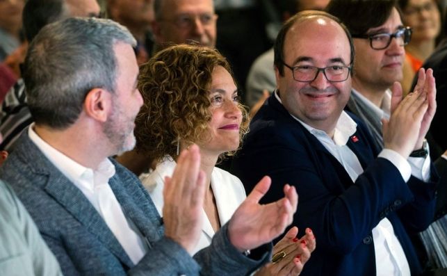 Los dirigentes del PSC Jaume Collboni, Meritxell Batet y Miquel Iceta, en una imagen de archivo. EFE