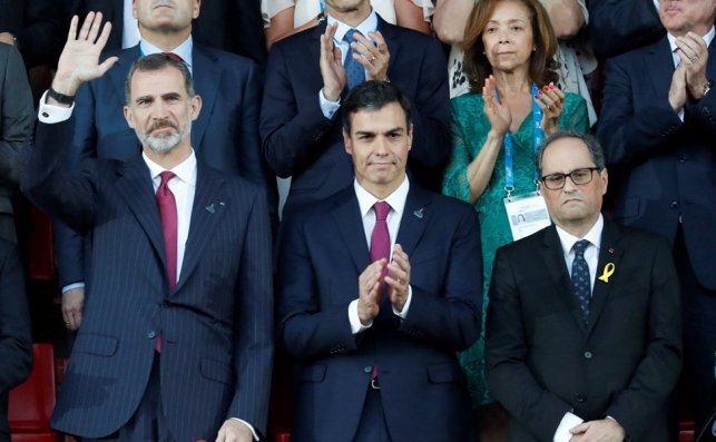 El Rey, Sánchez y Torra, en la inauguración de los Juegos Mediterráneos en Tarragona / EFE