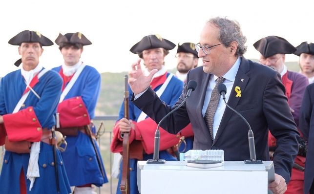 Torra, este lunes en la conmemoración de la batalla de Talamanca. Generalitat de Catalunya/Andreu Puig