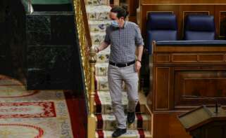 El vicepresidente segundo del Gobierno, Pablo Iglesias, durante su última participación en un pleno del Congreso como vicepresidente segundo del Gobierno, el 24 de marzo de 2021 | EFE/CM