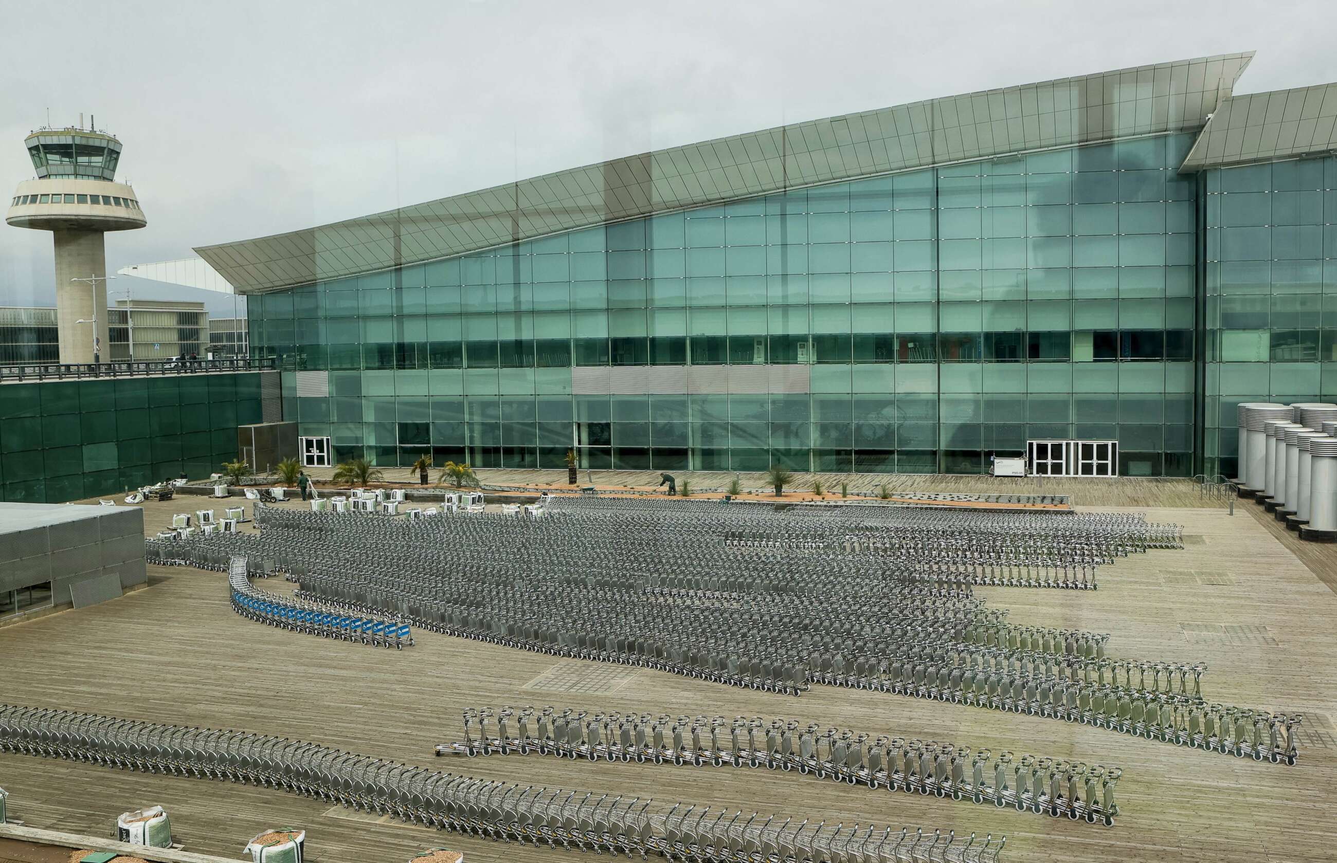 Obras del Dique Sur del aeropuerto de Barcelona