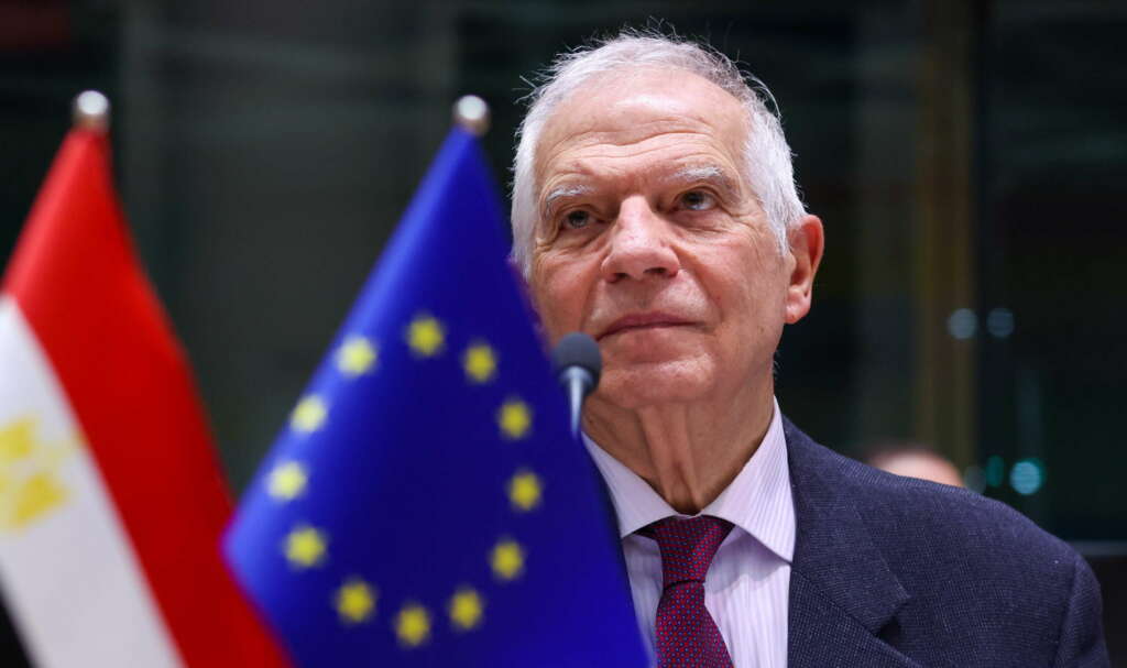 Brussels (Belgium), 23/01/2024.- High Representative of the European Union for Foreign Affairs and Security Policy, Josep Borrell, looks on as he attends an EU-Egypt Association Council meeting in Brussels, Belgium, 23 January 2024. During the Association Council, both parties are expected to discuss their cooperation within the framework of the Egypt-EU partnership priorities 2021-2027. (Bélgica, Egipto, Bruselas) EFE/EPA/OLIVIER HOSLET