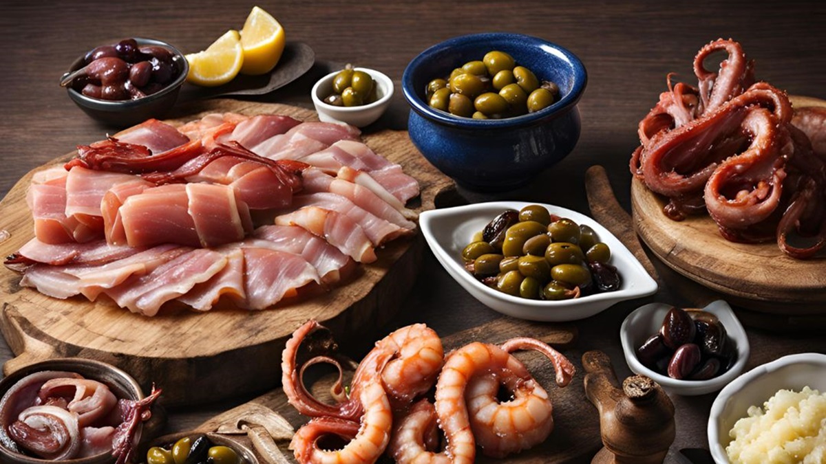 Una mesa con platos típicos españoles