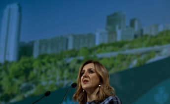 GRAFCVA7665. VALENCIA, 11/01/2024.- La alcaldesa de València, María José Catalá, durante su intervención en la gala inaugural de la Capitalidad Verde Europea. EFE/Biel Aliño