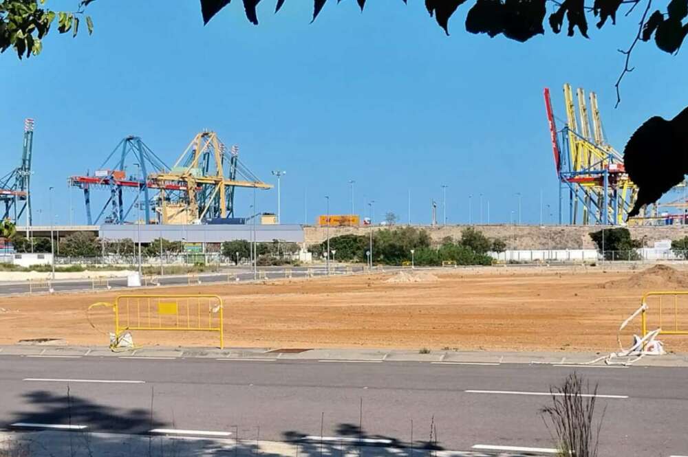 Parcela de MSC en la ZAL del Puerto de Valencia donde ya se ha retirado la vegetación