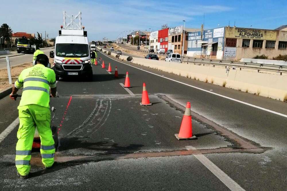 Una carretera d'Alacant en obres