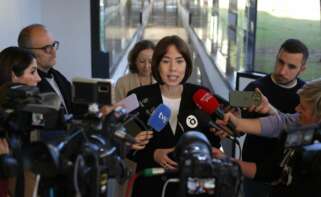 Diana Morant atiende a los medios de comunicación en Valencia (Foto: Ministerio de Ciencia, Innovación y Universidades)