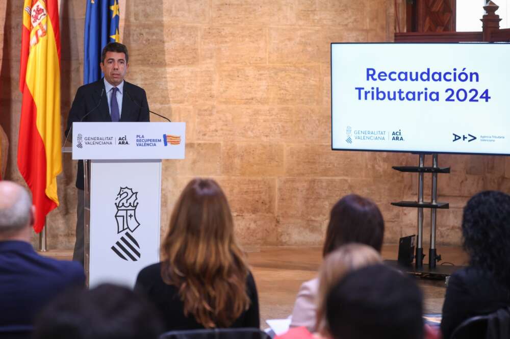 El presidente de la Generalitat Valenciana, Carlos Mazón, en rueda de prensa (Foto: GVA)