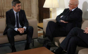 Reunión del presidente de la Generalitat Valenciana, Carlos Mazón, y el del Banco Sabadell, Josep Oliu