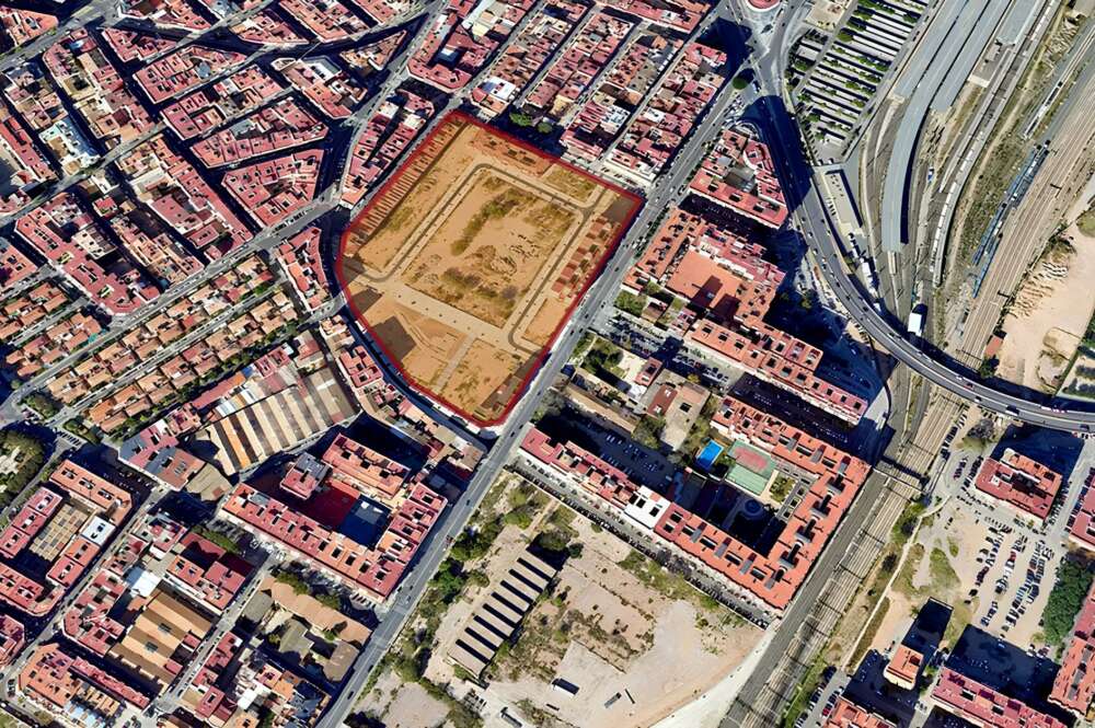 Terrenos del Parque Central de Ingenieros en Valencia, que urbaniza el Grupo Bertolín y que albergarán las primeras 438 viviendas de la nueva empresa pública (Imagen: Bertolín)